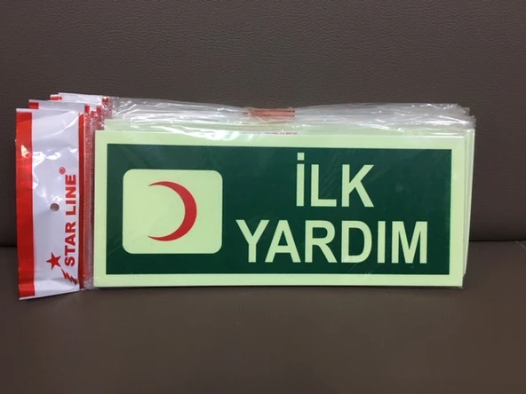 Fosforlu Fotolümen İLK YARDIM İkaz Levhası -  ( 4 Adet) ürün görseli 1