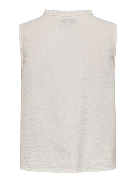 ONLSWAR S/L FRILL TOP WVN Kadın Beyaz Bluz - 15378512 ürün görseli 1
