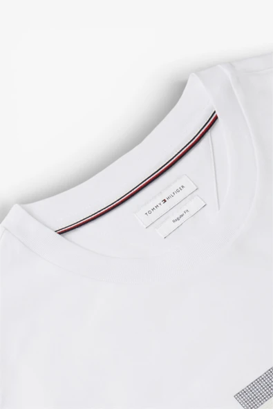 SCRIPT FLAG REGULAR TEE Erkek Beyaz T-Shirt - MW0MW43226 - Resim 5
