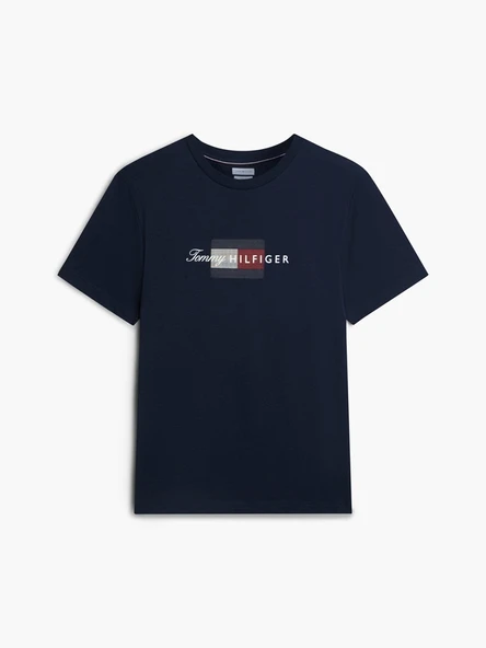 SCRIPT FLAG REGULAR TEE Erkek Mavi T-Shirt - MW0MW43226 - Resim 6
