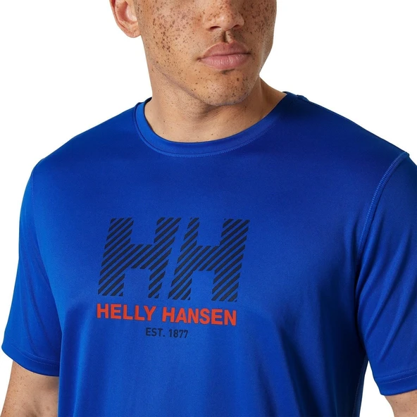 Helly Hansen Tech Graphic T-Shirt 2.0 Erkek Mavi - Resim 4