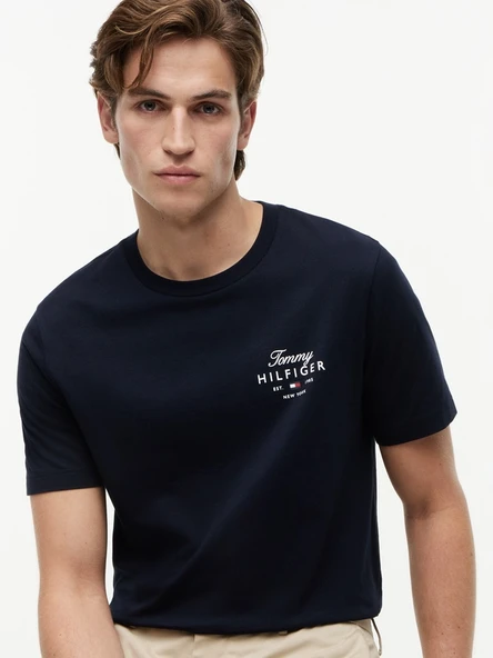 SCRIPT STACK REGULAR TEE Erkek Mavi T-Shirt - MW0MW43224 - Resim 4