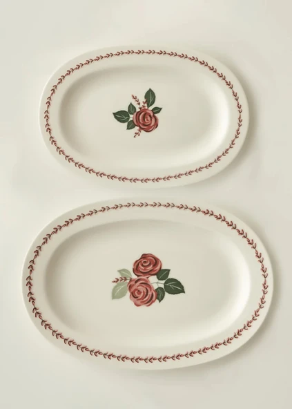 Bella Maison Rose Porselen Sunum Tabağı 2'li ürün görseli 1