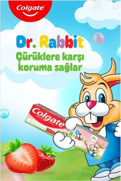 Dr. Rabbit Çilek Aromalı 2+ Yaş Diş Macunu 50 ml - Resim 2
