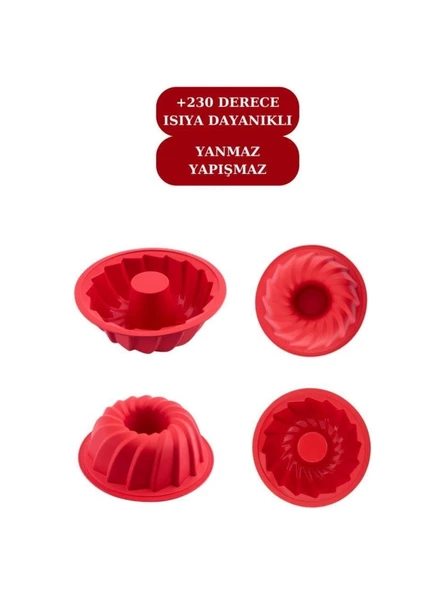 Airfryer Yanmaz Kek Kalıbı 22 Cm Hava Fritözleriyle Uyumlu - Kırmızı ürün görseli 1