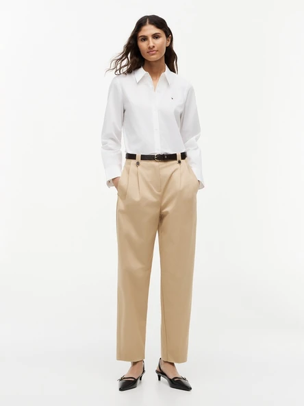 ESS POPLIN REGULAR SHIRT Kadın Beyaz Gömlek - WW0WW47169 ürün görseli 1