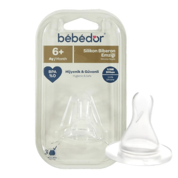 Bebedor 303 Hızlı Akış Silikon Biberon Emziği 6 Ay+ ürün görseli 1