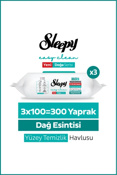 Sleepy Mountain Yüzey Temizlik Havlusu Mendili Dağ Esintisi 3x100 (300 Yaprak) ürün görseli 1