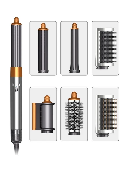 JHY X9 Multi Fonksiyonlu 6in1 Saç Şekillendirici Gri Renkli Hızlı Isınma Özellikli ürün görseli 1