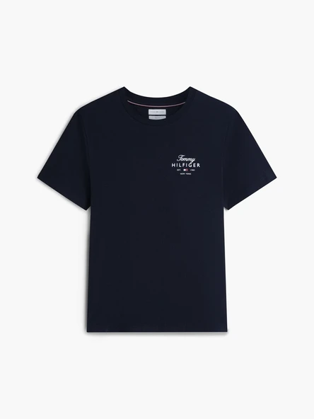 SCRIPT STACK REGULAR TEE Erkek Mavi T-Shirt - MW0MW43224 - Resim 6