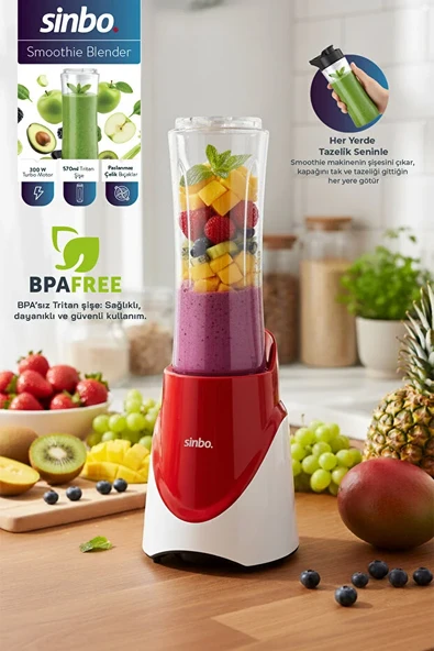 Sinbo SHB-7508 Smoothie Blender Kırmızı ürün görseli 1