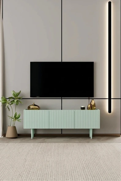 Moldesan Capella tv ünitesi MDF 3 kapaklı 140 cm ayaklı ürün görseli 1