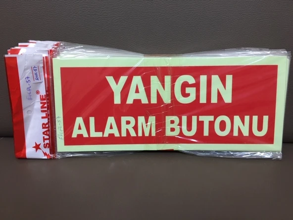 Fosforlu Fotolümen YANGIN ALARM BUTONU İkaz Levhası (2 Adet) ürün görseli 1