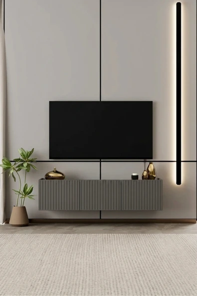 Moldesan Capella TV Ünitesi MDF 3 kapaklı 120 cm duvara monte ürün görseli 1