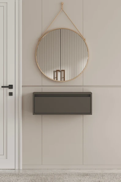 Moldesan Noir Gri MDF Duvara Monte Dresuar 70 cm ürün görseli 1