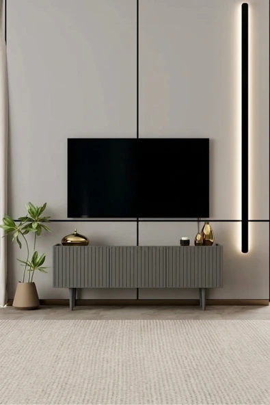 Moldesan Capella TV ünitesi mdf 3 kapaklı 120 cm ayaklı ürün görseli 1