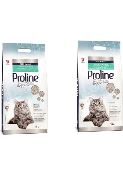 PROLİNE EXTRA BENTONİT KEDİ KUMU 10 KG 2 ADET ürün görseli 1