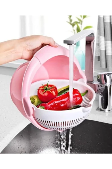 Aqua Hazneli Dönerli Süzgeç Büyük Makarna Süzgeci ürün görseli 1
