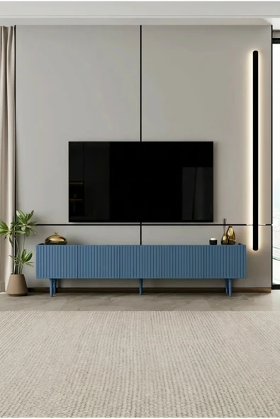 Moldesan Capella TV Ünitesi MDF 5 kapaklı 200 cm ayaklı ürün görseli 1