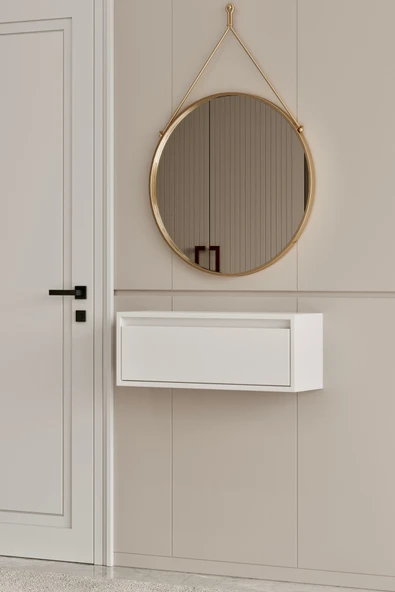 Moldesan Noir Beyaz MDF Duvara Monte Dresuar 70 cm - Resim 2