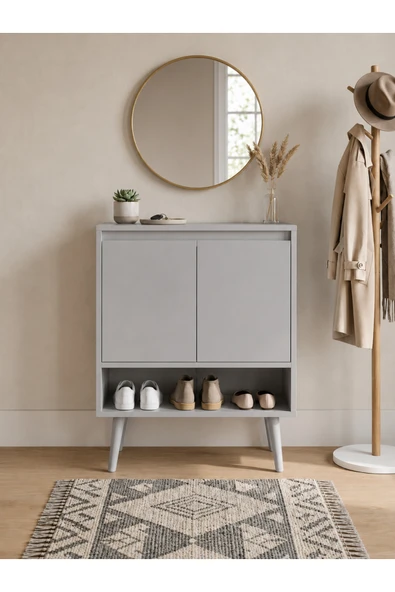 Moldesan Mila MDF Ayakkabılık ve Çok Amaçlı Dolap Raflı ve Kapaklı 60 cm ürün görseli 1