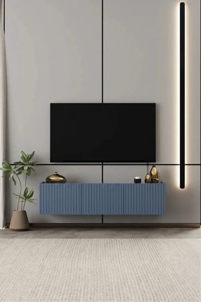Moldesan Capella TV Ünitesi MDF 3 kapaklı 120 cm duvara monte ürün görseli 1