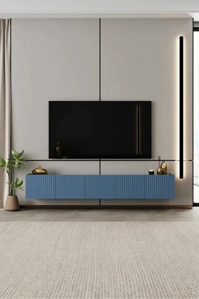 Moldesan Capella TV Ünitesi MDF 5 kapaklı 200 cm duvara monte ürün görseli 1