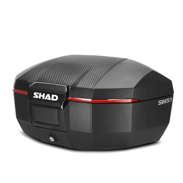 SHAD SH51 Karbon Kapaklı Motosiklet Topcase Arka Çanta 51L D0B51106 ürün görseli 1