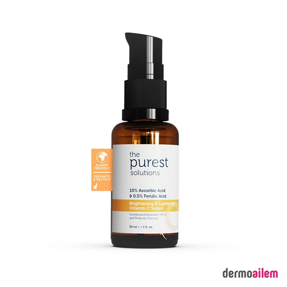 The Purest Solutions Vita-c Serum %10 ASCORBİC ACİD&FERULİC ACİD%0,5 30 Ml Aydınlatıcı Renk Tonu Eşitleyici Cvitamini Serum ürün görseli 1