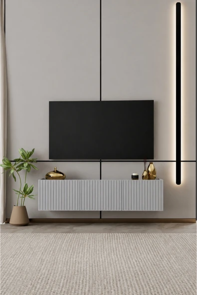 Moldesan Capella TV Ünitesi MDF 3 kapaklı 140 cm duvara monte ürün görseli 1