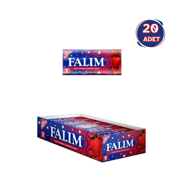 Falım Çilek Aromalı Sakız 7 gr - 20 Adet ürün görseli 1