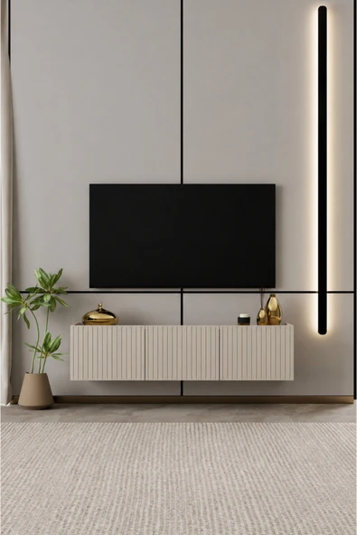 Moldesan Capella TV Ünitesi MDF 3 kapaklı 120 cm duvara monte ürün görseli 1