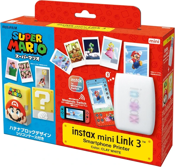 Instax Mini Link 3 Clay White + Super Mario Kılıf Seti - Resim 2