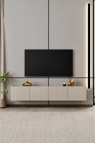 Moldesan Capella TV Ünitesi MDF 4 kapaklı 160 cm duvara monte ürün görseli 1