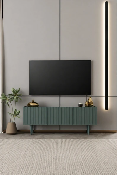 Moldesan Capella TV ünitesi mdf 3 kapaklı 120 cm ayaklı ürün görseli 1