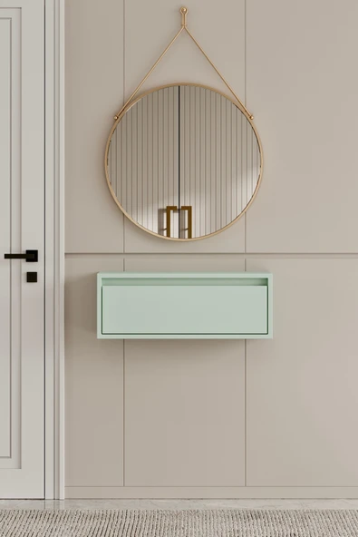 Moldesan Noir Mint Yeşili MDF Duvara Monte Dresuar 50 cm ürün görseli 1