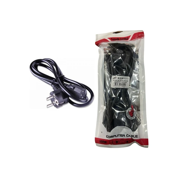 1.5 Metre Standart Power Kablosu Pc Bilgisayar Monitör Yazıcı Güç Kablosu 3 Pin Iec C13 Kasa Elektrik Bağlantı Kablosu ürün görseli 1