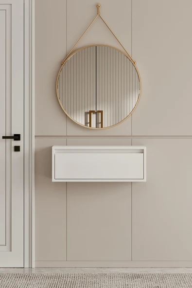 Moldesan Noir Beyaz MDF Duvara Monte Dresuar 50 cm ürün görseli 1