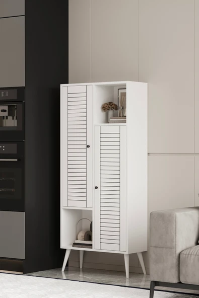 Moldesan LUMEN ÇOK AMAÇLI MDF BEYAZ KİLER-MUTFAK DOLABI 160x70 cm ürün görseli 1