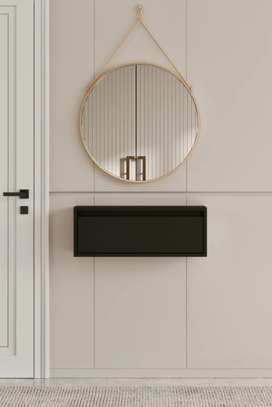 Moldesan Noir Siyah MDF Duvara Monte Dresuar 90 cm ürün görseli 1
