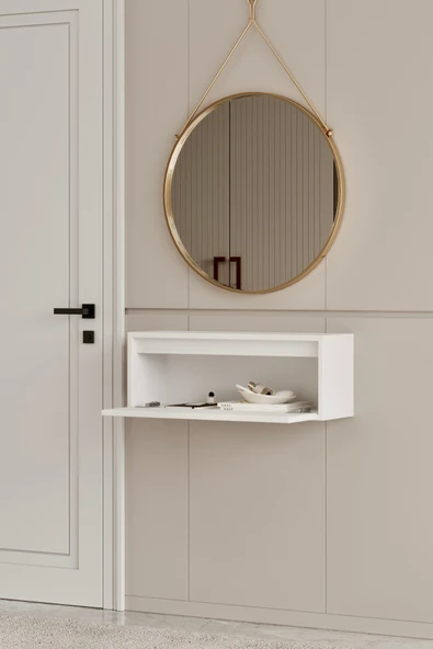 Moldesan Noir Beyaz MDF Duvara Monte Dresuar 70 cm - Resim 4