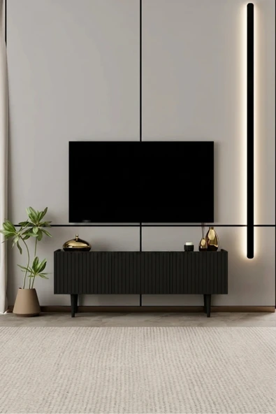 Moldesan Capella tv ünitesi MDF 3 kapaklı 140 cm ayaklı ürün görseli 1