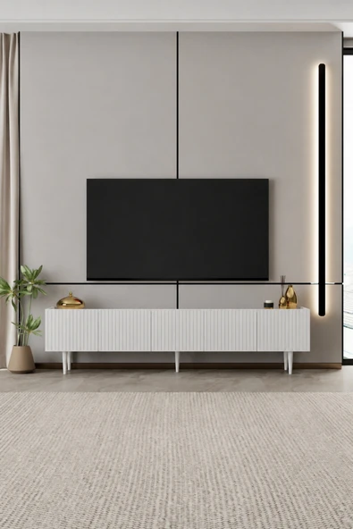 Moldesan Capella TV Ünitesi MDF 5 kapaklı 200 cm ayaklı ürün görseli 1