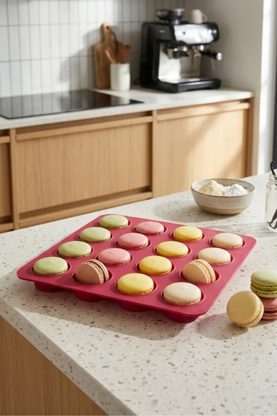 İronika Silikon Makaron Mini Muffin Kek Kalıbı 16 Bölmeli ürün görseli 1