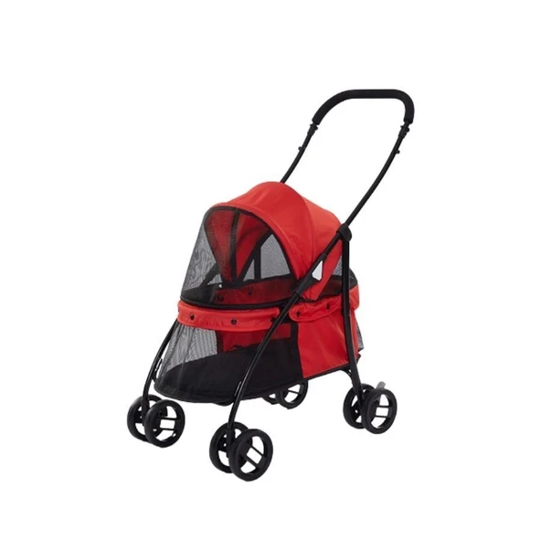 Tommy Evcil Hayvan Arabası 67x47x98 Cm Kırmızı Max 15 Kg ürün görseli 1