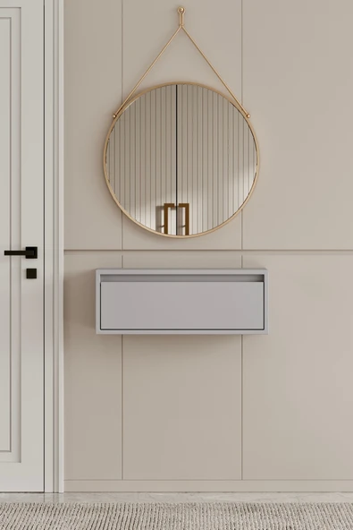 Moldesan Noir Sis Gri MDF Duvara Monte Dresuar 50 cm ürün görseli 1