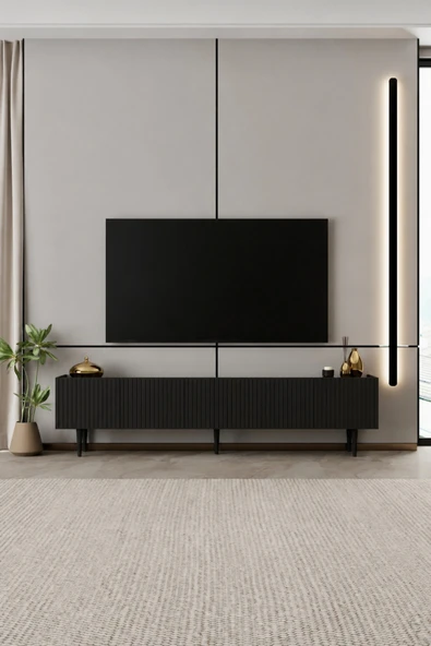 Moldesan Capella TV Ünitesi MDF 5 kapaklı 200 cm ayaklı ürün görseli 1