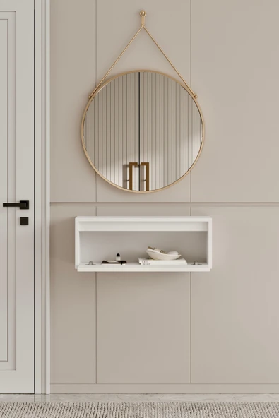 Moldesan Noir Beyaz MDF Duvara Monte Dresuar 70 cm - Resim 3