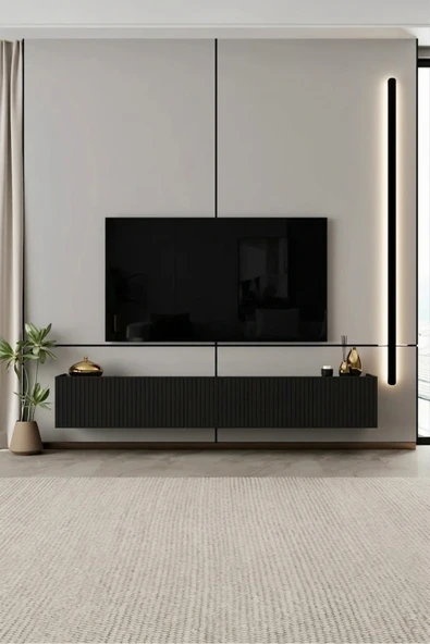 Moldesan Capella TV Ünitesi MDF 5 kapaklı 200 cm duvara monte ürün görseli 1