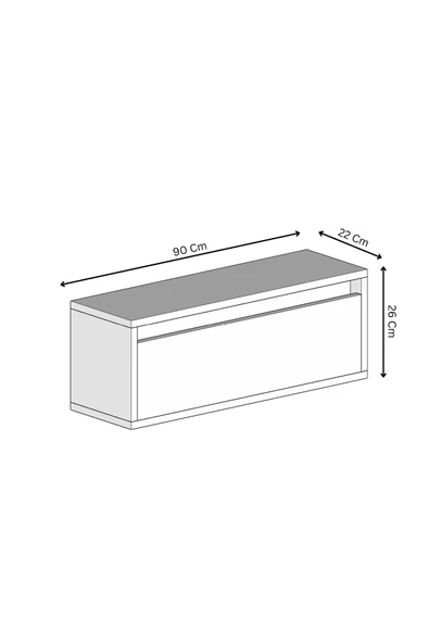 Moldesan Noir Bej MDF Duvara Monte Dresuar 90 cm - Resim 5